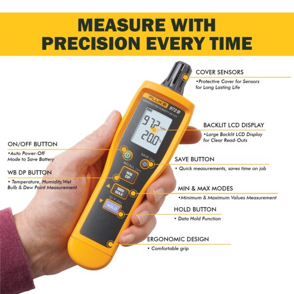 Fluke 972B Digital Temperature Humidity Meter + 972ES External Sensor